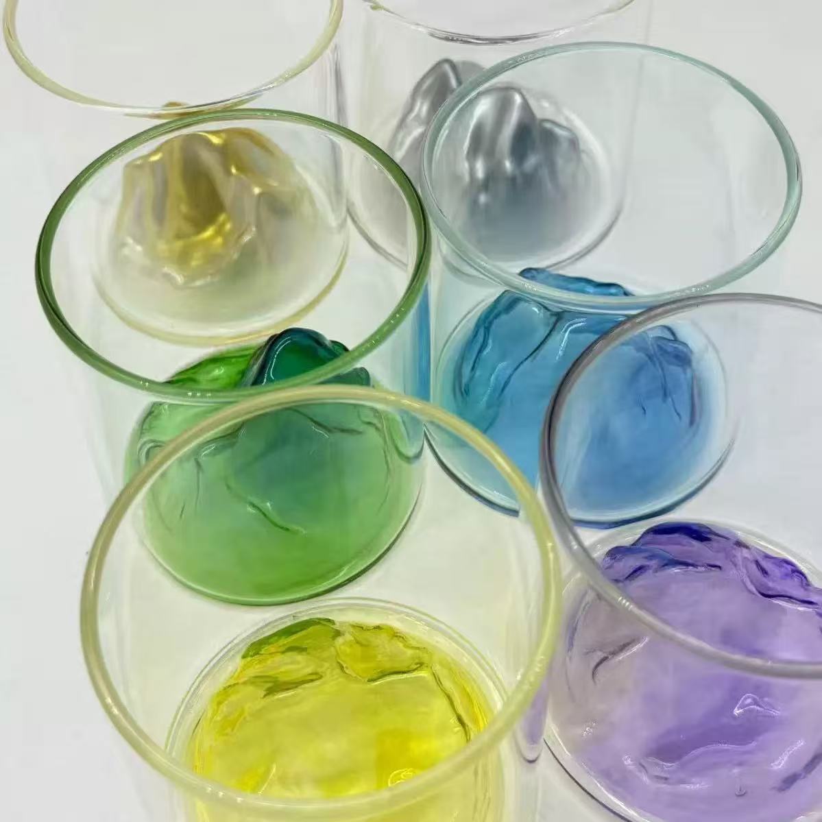 Color-Base Glass Tumbler Cups