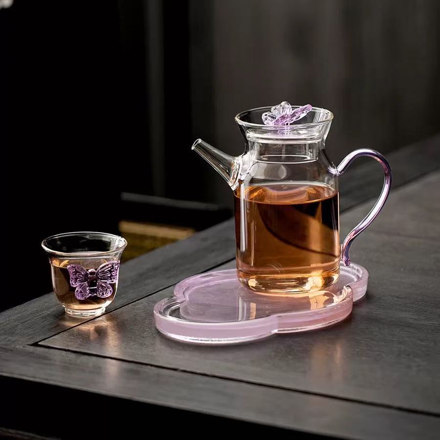 Butterfly glass pot set