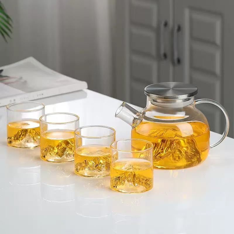 Mountain-shaped glass pot set