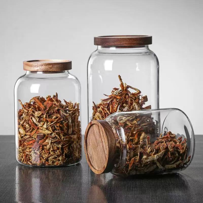 Wooden lid storage jar