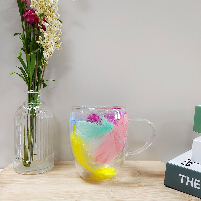 Feather double-layer cup