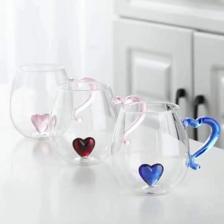 Heart-shaped glass