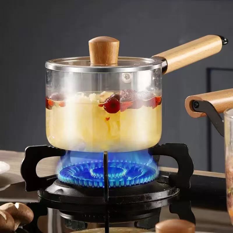 Wooden glass small cooking pot